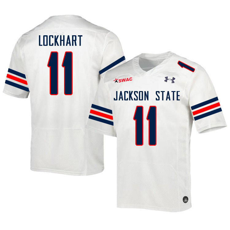 Jackson State Tigers #11 Jared Lockhart College Football Jerseys,Uniforms-White